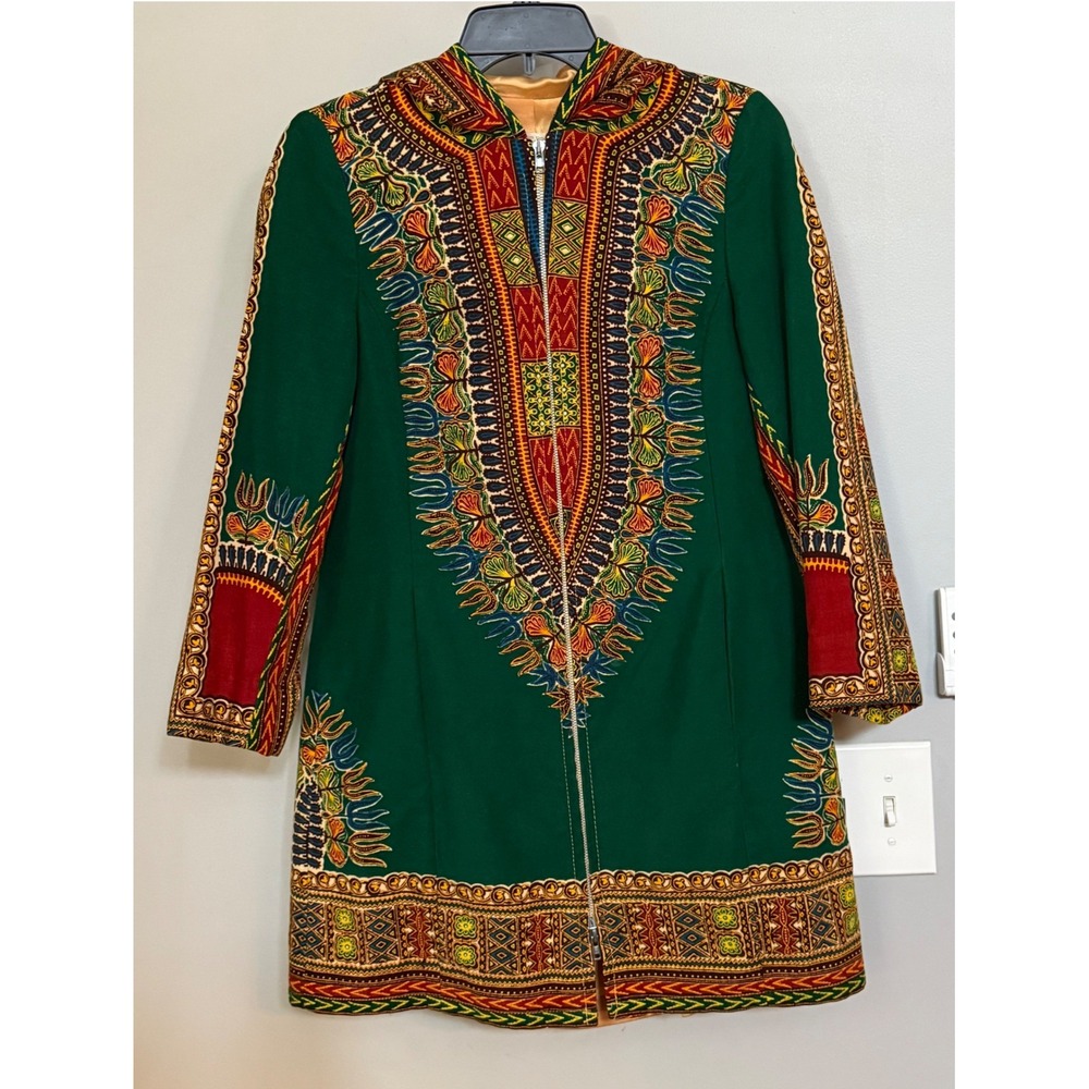 Foxmoor Dashiki Print Hooded Jacket Gypsy fetsival vintage canada made vintage M